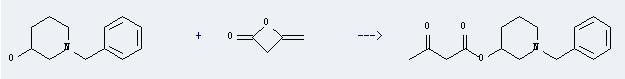 3-Piperidinol,1-(phenylmethyl)- can react with diketene to produce 3-oxo-butyric acid 1-benzyl-piperidin-3-yl ester